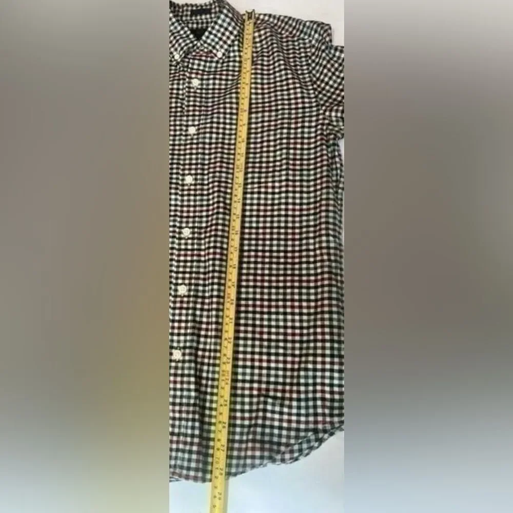 J.Crew Men's Casual Slim FitButton Down Shirt Sz Small Checkered White Black Red